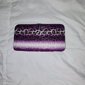 Purple Leopard Print Women's Clutch